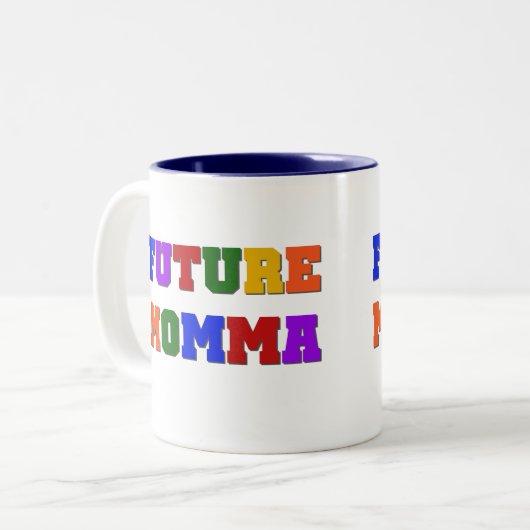 Toekomstige Momma Tshirts en geschenken Tweekleurige Koffiemok (Voorkant links)