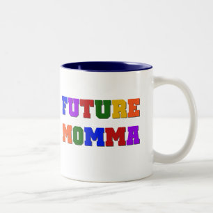 Toekomstige Momma Tshirts en geschenken Tweekleurige Koffiemok
