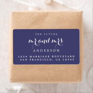Toekomstige Mr. Chic Script Wedding Return-adres Etiket