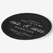 Toekomstige Mr en Mrs Engagement Party Black Papieren Bordje (Gekanteld)