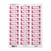 Toekomstige mr en mrs fuchsia tegels oranje pioene etiket (Full Sheet)