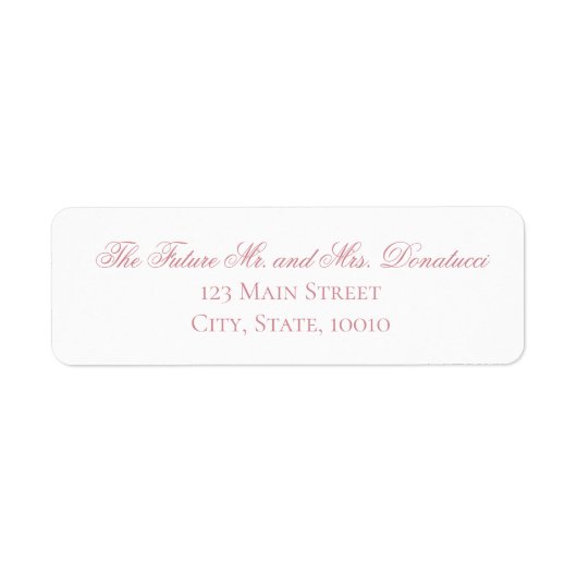 Toekomstige Mr en Mrs Return Address Label (Voorkant)
