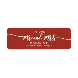 Toekomstige Mr en Mrs Save The Date Return Address Etiket
