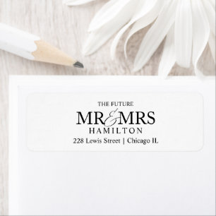 Toekomstige Mr en Mrs Save The Date Return Address Etiket