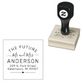 Toekomstige Mr en Mrs Script Wedding Return-adres Rubberstempel (Gestempeld)