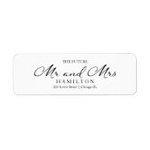 Toekomstige Mr en Mrs Wedding Return-adreslabel Etiket (Voorkant)