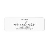 Toekomstige Mr en Mrs Wedding Return-adreslabel Etiket (Voorkant)