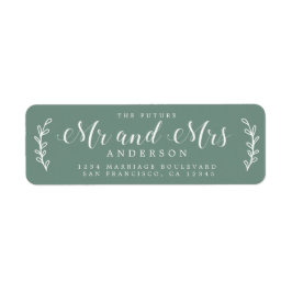 Toekomstige Mr. Mevrouw Script Stof Groen Retourad Etiket