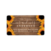 Toekomstige Mr Mevrouw Zonnebloem Huwelijks Retour Etiket (Voorkant)