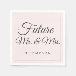 Toekomstige Mr & Mrs Engagement Party Blush Pink P Servet
