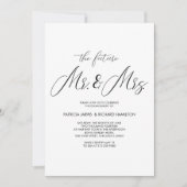 Toekomstige Mr. & Mrs. Engagement Party Chic Scrip Kaart (Voorkant)