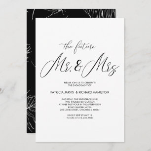 Toekomstige Mr. & Mrs. Engagement Party Chic Scrip Kaart