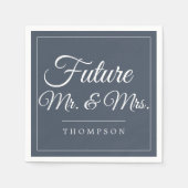 Toekomstige Mr & Mrs Engagement Party Smoky Navy P Servet (Voorkant)