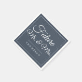 Toekomstige Mr & Mrs Engagement Party Smoky Navy P Servet (Hoek)