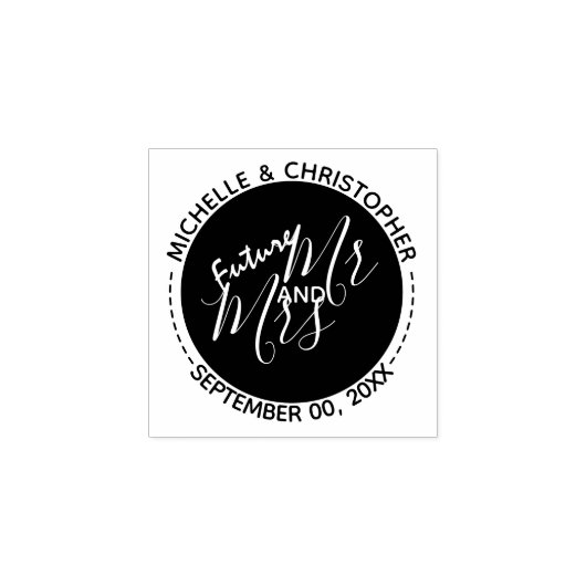 Toekomstige Mr. Mrs. red de date koppels bruiloft Rubberstempel (Afrduk)