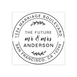 Toekomstige Mr Mrs Ronde Retouradres Rubberstempel