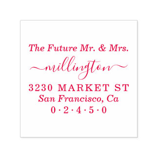 Toekomstige Mr & Mrs Script Wedding Return-adres Zelfinktende Stempel