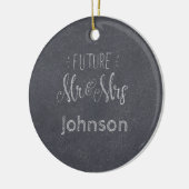 Toekomstige Mr & Mrs Surname Chalkboard met datum Keramisch Ornament (Links)