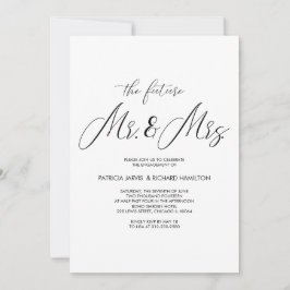 Toekomstige Mr. & Mrs. Verlovingsfeest Chic Script Kaart