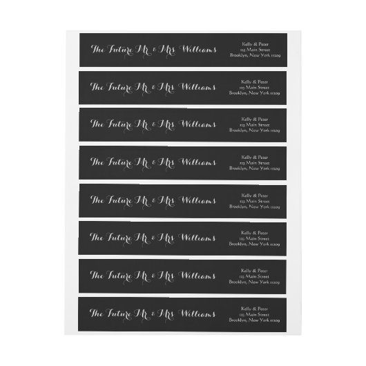 Toekomstige Mr & Mrs Wedding Envelope Zwart en Wit (Vel)