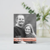 Toekomstige Mr & Mrs Wedding Save The Date - Peach Aankondigingskaart (Staand voorkant)