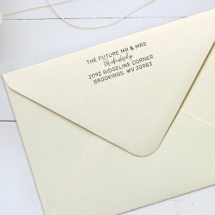 Toekomstige Mr. Script Couples Return Address Zelfinktende Stempel