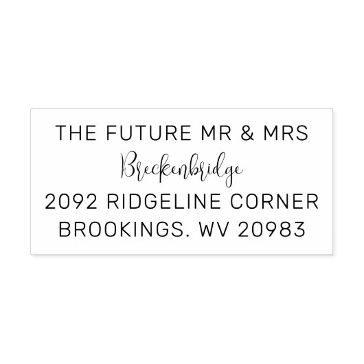 Toekomstige Mr. Script Wedding Return-adres Rubberstempel (Afrduk)