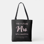 Toekomstige Mrs Achternaam Bachelorette Party Roze Tote Bag (Achterkant)
