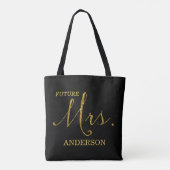 Toekomstige Mrs. Black en Faux-Glitter Gold Tote Bag (Achterkant)
