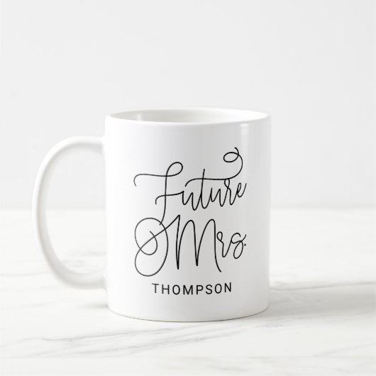 Toekomstige Mrs Black Modern Script Custom Wedding Koffiemok (Links)
