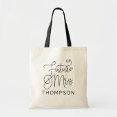Toekomstige Mrs Black Modern Script Custom Wedding Tote Bag (Voorkant)