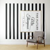 Toekomstige Mrs Black Stripe Bruidsfeest Foto Prop Wandkleed (In Situ (horizontaal))