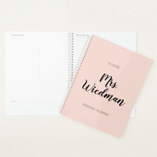 Toekomstige Mrs Blush en Black Script Wedding Plan Planner (Display)