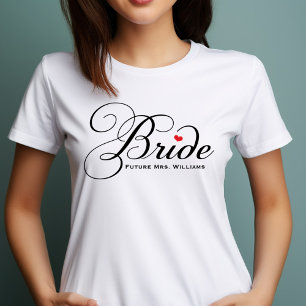 Toekomstige Mrs Bride Black Custom Script Wedding T-shirt