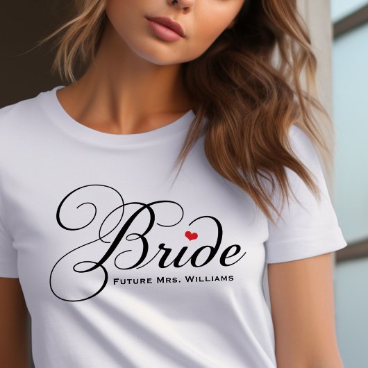 Toekomstige Mrs Bride Black Custom Script Wedding Tri-Blend Shirt