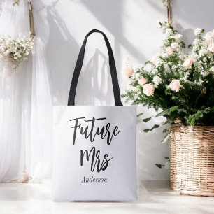 Toekomstige Mrs Bride Black White Wedding Tote Bag