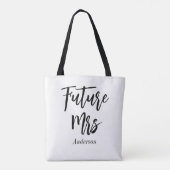 Toekomstige Mrs Bride Black White Wedding Tote Bag (Achterkant)