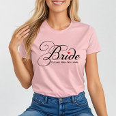 Toekomstige Mrs. Bride Custom Script Pink Wedding T-shirt