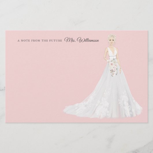 Toekomstige Mrs Bride dank u briefpapier (Voorkant)
