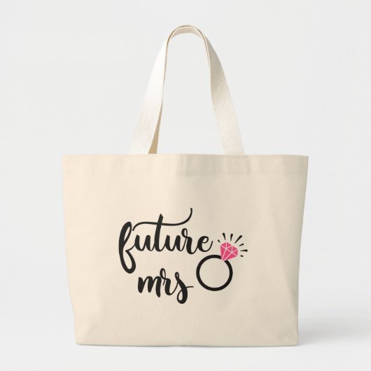 Toekomstige Mrs., Bride om te zijn, bruiloft Verlo Grote Tote Bag (Voorkant)