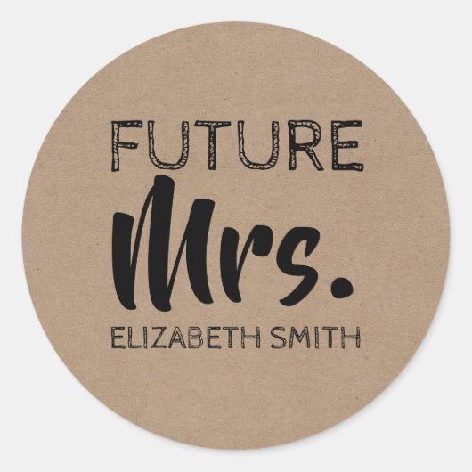 Toekomstige Mrs Bride Ronde Sticker (Voorkant)