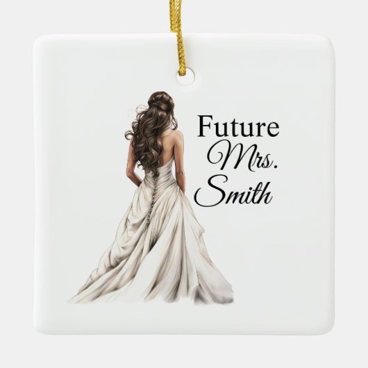 Toekomstige Mrs. Bruid Ornament (Voorkant)