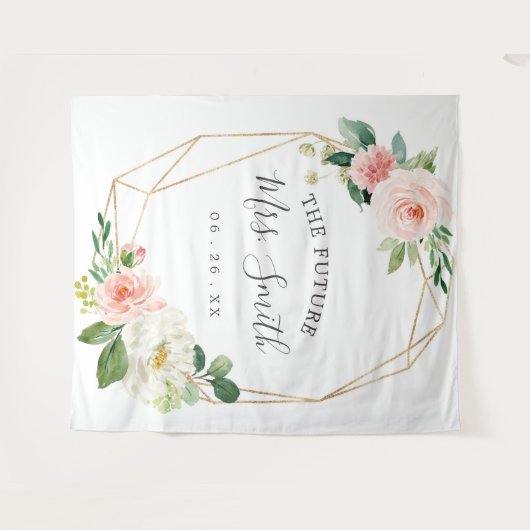 Toekomstige Mrs Bruidsfeest Backdrop Fotohokje Wandkleed (Voorkant (horizontaal))