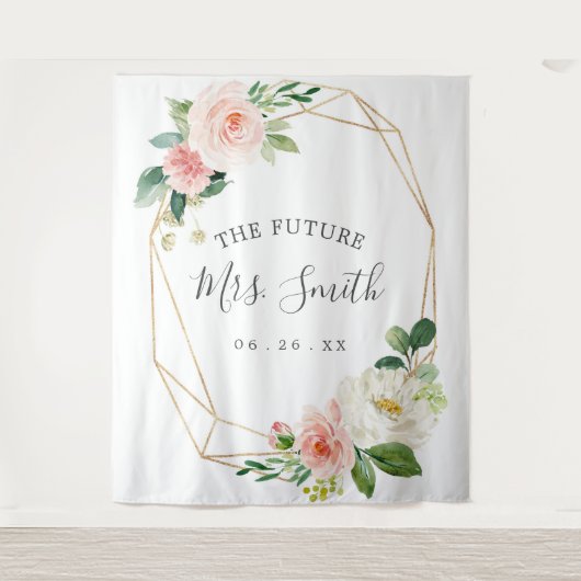Toekomstige Mrs Bruidsfeest Backdrop Fotohokje Wandkleed (Voorkant)