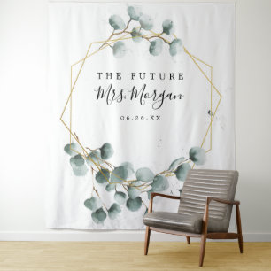 Toekomstige Mrs Bruidsfeest Backdrop Groene Decora Wandkleed