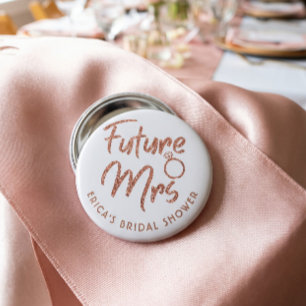 Toekomstige Mrs Bruidsfeest Roze Goud Ronde Button 5,7 Cm