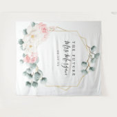 Toekomstige Mrs Bruiloft Backdrop Groene Bloemen Wandkleed (Voorkant (horizontaal))