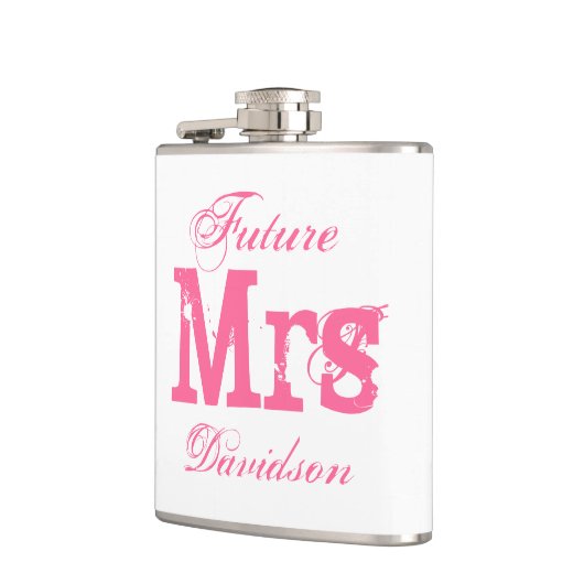 Toekomstige Mrs bruiloft drink fles voor bruid te  Heupfles (Links)