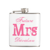 Toekomstige Mrs bruiloft drink fles voor bruid te  Heupfles (Voorkant)