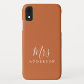 Toekomstige Mrs. Burnt Oranje Chic Script Bride Case-Mate iPhone Case (Achterkant)